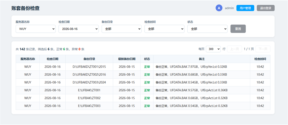 AI机器人自动检查U8服务器备份文件